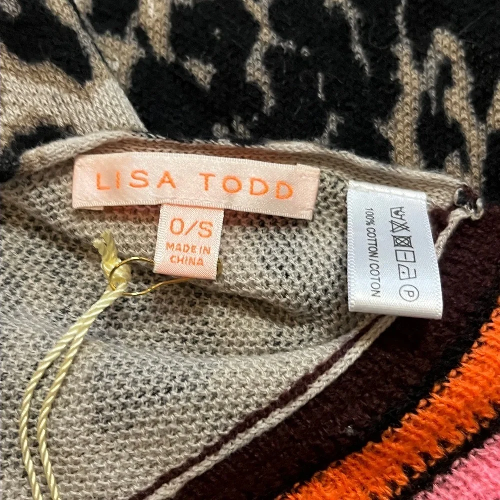 NWT Lisa Todd Cotton Scarf and Hat Set in Chalk Combo